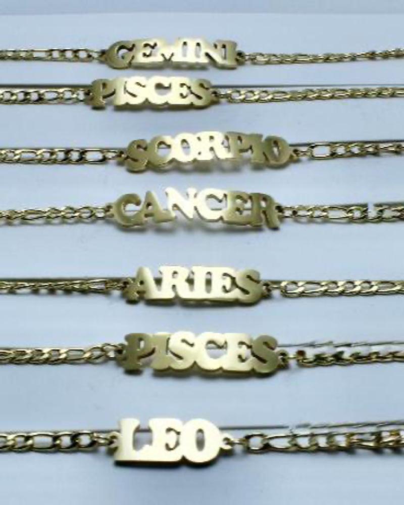 Stainless Steel18K Gold Plated  Zodiac Bracelets for Women
